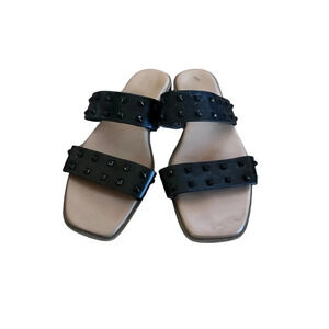 A New Day Women's Black Stella Two Band Studded Sandals Size 8